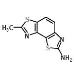 结构式 CAS# 10023-31-1, 7-甲基[1,3]噻唑并[5,4-e][1,3]苯并噻唑-2-胺