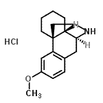 结构式 CAS# 1087-69-0, (9alpha,13alpha,14alpha)-3-甲氧基吗喃盐酸盐(1:1)