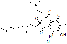 CAS#: 110200-31-2， 3-Diazonio-1a-[(2E)-3,7-dimethylocta-2,6-dienyl]-4-hydroxy-2,7-diketo-5-methyl-7a-(3-methylbut-2-enyl)naphtho[6,7-b]oxiren-6-olate