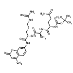 结构式 CAS# 113866-20-9, 叔-丁基N-[(1S)-4-氨基-1-[[(1S)-2-[[(1S)-4-胍基-1-[(4-甲基-2-氧代-苯并吡喃-7-基)氨基甲酰]丁基]氨基]-1-甲基-2-氧代-乙基]氨基甲酰]-4-氧代-丁基]氨基甲酸酯