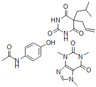 CAS#: 122018-95-5， N-(4-hydroxyphenyl)-Acetamide mixt. with 3,7-dihydro-1,3,7-trimethyl-1H-purine-2,6-dione and 5-(2-methylpropyl)-5-(2-propenyl)-2,4,6(1H,3H,5H)-pyrimidinetrione