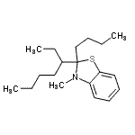 CAS 登录号：123768-36-5， 2-丁基-2-(3-庚烷基)-3-甲基-2,3-二氢-1,3-苯并噻唑