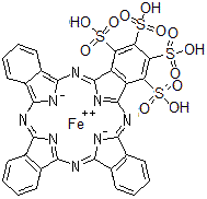 CAS#: 1277-38-9， 29H,31H-Phthalocyanine-1,2,3,4-Tetrasulfonic Acid, Iron(2+) Salt (1:1)