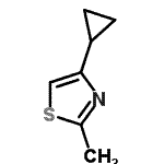 结构式 CAS# 128312-58-3, 4-环丙基-2-甲基-噻唑