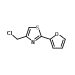 结构式 CAS# 13386-49-7, 4-(氯甲基)-2-(2-呋喃基)-1,3-噻唑