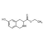 结构式 CAS# 134388-85-5, 乙基6-羟基-1,2,3,4-四氢-3-异喹啉羧酸酯