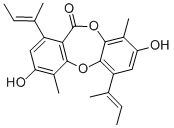 结构式 CAS# 139959-71-0, 1,7-二[(Z)-丁-2-烯-2-基]-3,9-二羟基-4,10-二甲基苯并[c][1,5]苯并二氧杂卓-6-酮