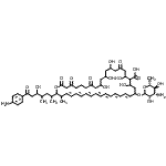 结构式 CAS# 1403-17-4, (23E,25E,27E,29E,31E,33E,35E)-22-[(3-氨基-3,6-二脱氧-D-甘露糖基)氧基]-38-[7-(4-氨基苯基)-5-羟基-4-甲基-7-氧代-2-庚烷基]-10,12,14,18,20-五羟基-37-甲基-2,4,8,16-四氧代氧杂环三十八碳-23,25,27,29,31,33,35-七烯-19-羧酸