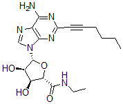 CAS#: 141018-30-6， (2S,3S,4R,5R)-5-(6-Amino-2-Hex-1-Ynylpurin-9-Yl)-N-Ethyl-3,4-Dihydroxyoxolane-2-Carboxamide