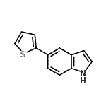 结构式 CAS# 144104-54-1, 5-(2-噻吩基)-1H-吲哚