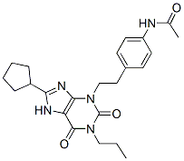 CAS#: 149744-75-2， N-[4-[2-(8-Cyclopentyl-2,6-Dioxo-1-Propyl-7H-Purin-3-Yl)Ethyl]Phenyl]Acetamide
