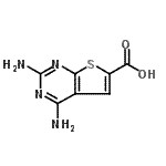 结构式 CAS# 155087-28-8, 2,4-二氨基噻吩并[2,3-d]嘧啶-6-羧酸