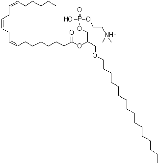 CAS 登录号：155575-01-2， [1-(十六烷氧基甲基)-2-[羟基-[2-(三甲基-lambda<sup>5</sup>-氮烷基)乙氧基]磷酰]氧基-乙基] (8Z,11Z,14Z)-二十-8,11,14-三烯酸酯