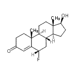 结构式 CAS# 1597-68-8, (6alpha,17beta)-6-氟-17-羟基雄甾-4-烯-3-酮