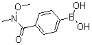 structure of CAS# 179055-26-6, B-[4-[(Methoxymethylamino)Carbonyl]Phenyl]-Boronic Acid;4-(N,O-DIMETHYLHYDROXYLAMINOCARBONYL)BENZENEBORONIC ACID;4-(N,O-DIMETHYLHYDROXYLAMINOCARBONYL)PHENYLBORONIC ACID;4-(N,O-Dimethylhydroxyaminocarbonyl)Phenylboronic Acid
