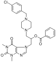 CAS#: 19977-10-7， 3-[4-(4-Chlorobenzyl)-1-Piperazinyl]-1-(1,2,3,6-Tetrahydro-1,3-Dimethyl-2,6-Dioxo-7H-Purin-7-Yl)Propan-2-Ol Benzoate