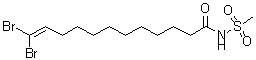 结构式 CAS# 206052-03-1, 12,12-二溴-N-(甲基磺酰基)-11-十二碳烯酰胺