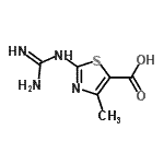 结构式 CAS# 216955-55-4, 2-亚氨基甲酰胺基-4-甲基-1,3-噻唑-5-羧酸