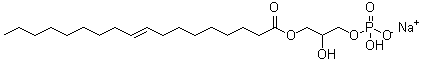 结构式 CAS# 22556-62-3, 2-羟基-3-(磷酰氧基)丙基 (9E)-9-十八碳烯酸酯-钠盐(1:1)