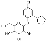 CAS 登录号：24718-43-2， 4-氯-2-环戊基苯基吡喃己糖苷