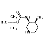 structure of CAS# 250275-20-8, 2-Methyl-2-Propanyl [(3S,4S)-4-Methyl-3-Piperidinyl]Carbamate;Carbamic <wbr>acid,(3S,<wbr>4S)-4-met<wbr>hyl-3-pip<wbr>eridinyl-<wbr>,1,1-dime<wbr>thyl ethy<wbr>l ester;tert-butyl ((3S,4S)-4-methylpiperidin-3-yl)carbamate;tert-butyl (3S,4S)-4-methylpiperidin-3-ylcarbamate