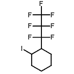 structure of CAS# 2728-75-8, 1-(Heptafluoropropyl)-2-Iodocyclohexane;(E/Z)-1-Iodo-2-(heptafluoropropyl)cyclohexane;1-Iodo-2-(heptafluoropropyl)cyclohexane (E/Z);cis/trans-1-(Heptafluoropropyl)-2-iodocyclohexane