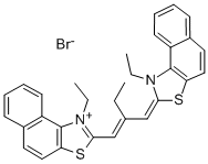 CAS#: 3028-94-2， 1-Ethyl-2-(2-((1-ethylnaphtho(1,2-d)thiazol-2(1H)-ylidene)methyl)-1-buten-1-yl)naphtho(1,2-d)thiazolium bromide