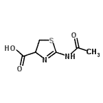 结构式 CAS# 318245-45-3, 2-乙酰氨基-4,5-二氢-1,3-噻唑-4-羧酸