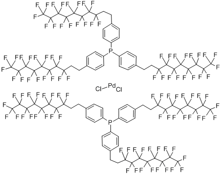 CAS 登录号：326475-46-1， 二氯二[三[4-(3,3,4,4,5,5,6,6,7,7,8,8,9,9,10,10,10-十七氟癸基)苯基]膦-kP]-钯