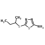 结构式 CAS# 33313-08-5, 5-(仲-丁基硫基)-1,3,4-噻二唑-2-胺