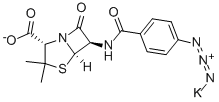CAS#: 3381-71-3， 6-(4-Azidobenzamido)-3,3-Dimethyl-7-Oxo-4-Thia-1-Azabicyclo[3.2.0]Heptane-2-Carboxylic Acid, Monopotassium Salt