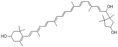 CAS#: 33981-79-2， 4-[(1E,3E,5E,7E,9E,11E,13E,15E,17E)-19-Hydroxy-19-(4-Hydroxy-1,2,2-Trimethylcyclopentyl)-3,7,12,16-Tetramethylnonadeca-1,3,5,7,9,11,13,15,17-Nonaenyl]-3,5,5-Trimethylcyclohex-3-En-1-Ol