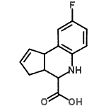 结构式 CAS# 354816-24-3, 8-氟-3A,4,5,9B-四氢-3H-环戊二烯并[c]喹啉-4-羧酸
