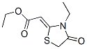CAS 登录号：36958-87-9， (2Z)-2-(3-乙基-4-氧代-1,3-噻唑烷-2-亚基)乙酸乙酯