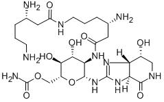 CAS#: 3776-38-3， [(2R,3R,4S,5R,6R)-6-[[(3aS,7R,7aS)-7-Hydroxy-4-Oxo-1,3a,5,6,7,7a-Hexahydroimidazo[4,5-c]Pyridin-2-Yl]Amino]-5-[[(3S)-3-Amino-6-[[(3S)-3,6-Diaminohexanoyl]Amino]Hexanoyl]Amino]-4-Hydroxy-2-(Hydroxymethyl)Oxan-3-Yl] Carbamate