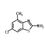 结构式 CAS# 38338-21-5, 6-氯-4-甲基-1,3-苯并噻唑-2-胺