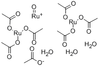 结构式 CAS# 38998-79-7, 六[mu-(乙酸-O:O')]-三水合-mu3-氧代三钌(III)