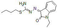 CAS 登录号：39497-42-2， 1-丁基硫基-N'-[(1-乙基-2-氧代吲哚-3-亚基)氨基]甲脒
