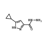结构式 CAS# 395653-63-1, 5-环丙基-1H-吡唑-3-甲酰肼