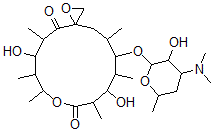 CAS#: 4166-78-3， 6-(4-Dimethylamino-3-hydroxy-6-methyl-oxan-2-yl)oxy-8,14-dihydroxy-5,7,9,12,13,15-hexamethyl-1,11-6-(4-dimethylamino-3-hydroxy-6-methyl-oxan-2-yl)oxy-8,14-dihydroxy-5,7,9,12,13,15-hexamethyl-1,11-dioxaspiro[2.13]hexadecane-10,16-dione
