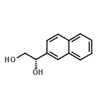 结构式 CAS# 43210-74-8, (1S)-1-(2-萘基)-1,2-乙二醇