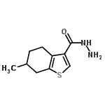 结构式 CAS# 438211-60-0, 6-甲基-4,5,6,7-四氢-1-苯并噻吩-3-甲酰肼