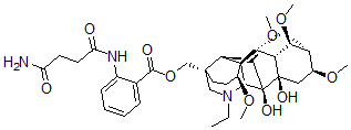 CAS#: 509-16-0， 4-[[[2-[(4-Amino-1,4-Dioxobutyl)Amino]Benzoyl]Oxy]Methyl]-20-Ethyl-1alpha,6beta,14alpha,16beta-Tetramethoxyaconitane-7,8-Diol