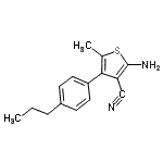 结构式 CAS# 519016-79-6, 2-氨基-5-甲基-4-(4-丙基苯基)-3-噻吩甲腈
