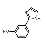 结构式 CAS# 52091-36-8, 3-(1H-咪唑-2-基)苯酚