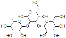CAS#: 528-40-5， 2-O-(6-Deoxy-alpha-L-Mannopyranosyl)-3-O-(beta-D-Glucopyranosyl)-D-Galactose