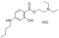 CAS 登录号：528-97-2， 2-(二乙基氨基)乙基 4-(丁基氨基)水杨酸酯单盐酸盐