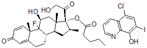 CAS#: 53262-70-7， (11beta,16beta)-9-Fluoro-11,21-dihydroxy-16-methyl-17-((1-oxopentyl)oxy)-Pregna-1,4-diene-3,20-dione mixt. with 5-chloro-7-iodo-8-quinolinol