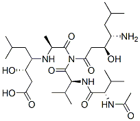 CAS#: 56093-98-2， (3S)-4-[[(1S)-1-[[(2S)-2-[[(2S)-2-Acetamido-3-Methyl-Butanoyl]Amino]-3-Methyl-Butanoyl]-[(3S,4S)-4-Amino-3-Hydroxy-6-Methyl-Heptanoyl]Carbamoyl]Ethyl]Amino]-3-Hydroxy-6-Methyl-Heptanoic Acid