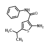 结构式 CAS# 590355-48-9, 2-氨基-5-异丙基-N-苯基-3-噻吩甲酰胺